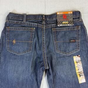 Ariat FR M3 Loose Work Jeans Mens 38x30 Blue Dark Wash Straight Leg Cat 2 NWT